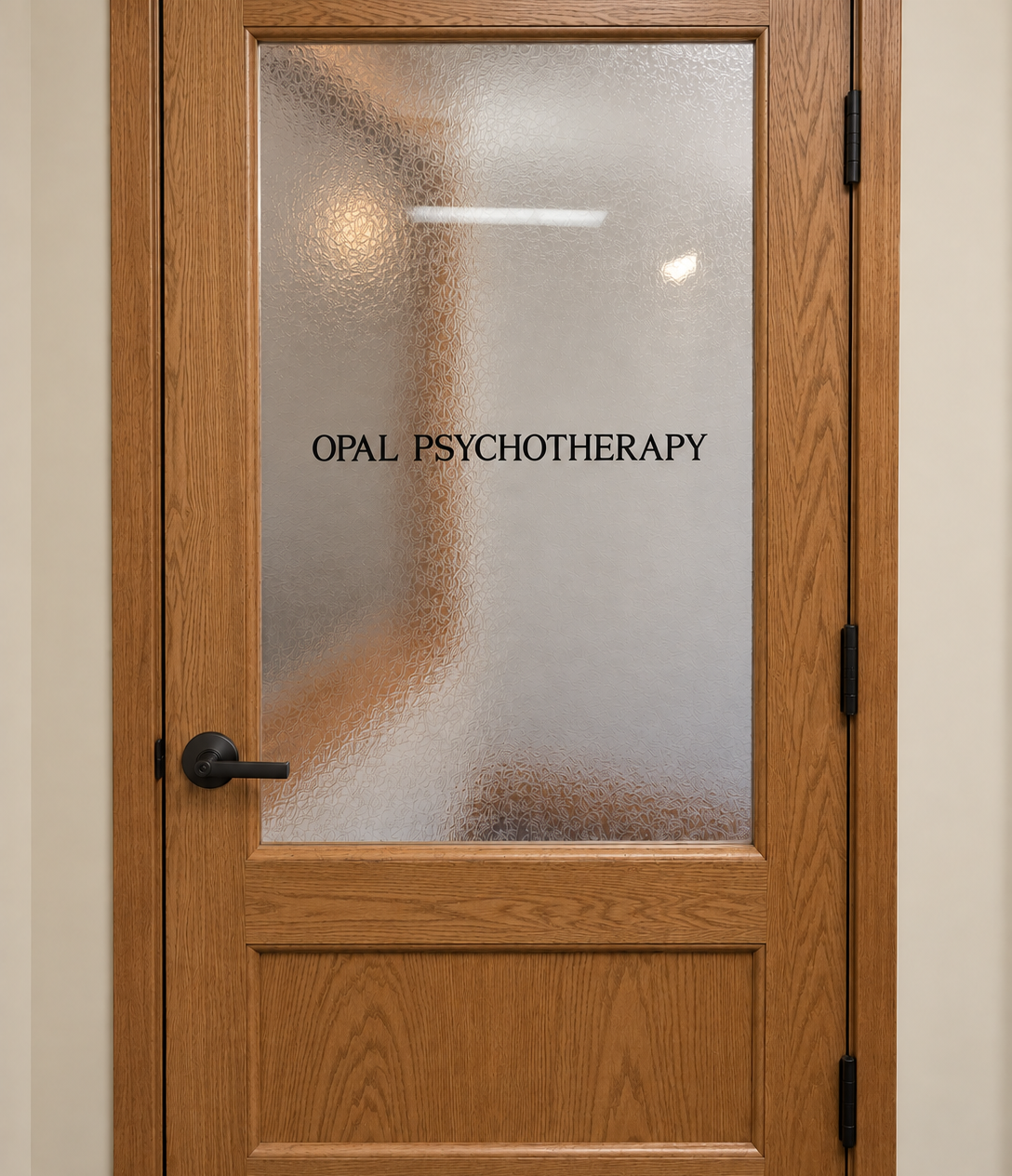 The Opal Psychotherapy office door